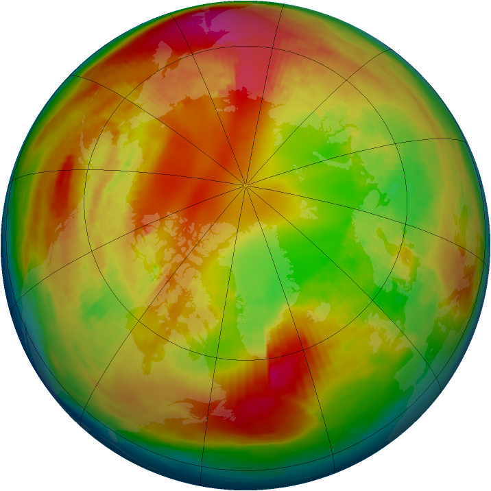 Arctic ozone map for 16 February 1980